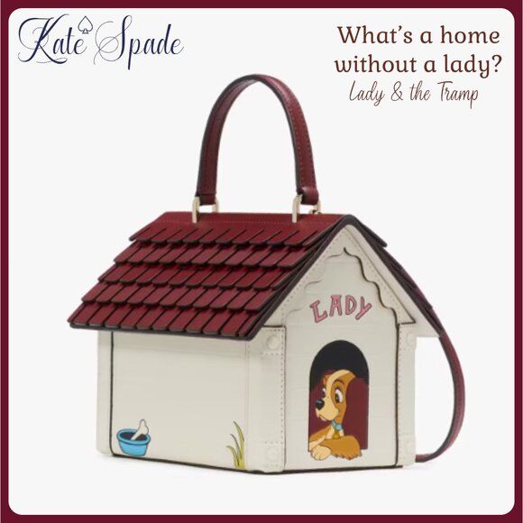 NWT Kate Spade X Disney Dog House Disney Lady Tramp Leather Bag Crossbody Purse - Picture 4 of 13